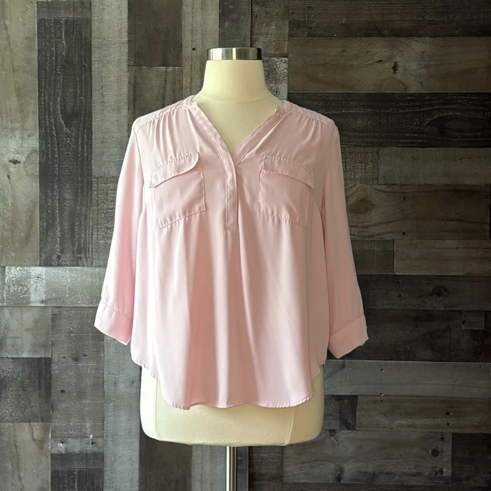 Torrid 0 Harper pink top Xlarge pastel softgirl low key luxe romantic spring - Picture 3 of 9